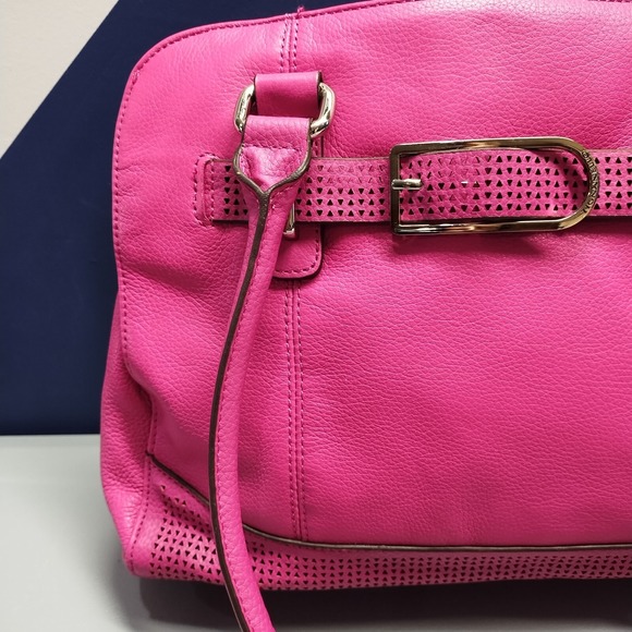 Vintage Tignanello Shoulder Bag‎ Women's Pink Solid Pebbled Lined Double Handle - Picture 2 of 16